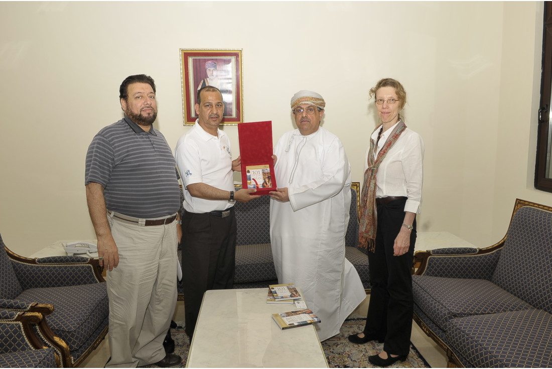 Presenting our Oman book to Oman Embassy in Doha Qatar