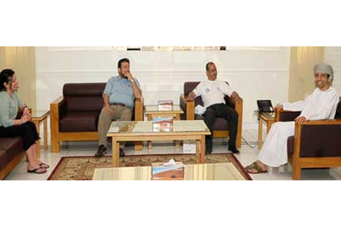 Governor Ebrahim Al Busaidi greets the team