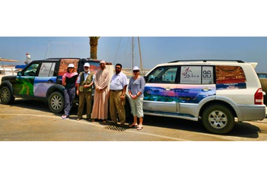 The team with Hafidh Al Harthi at the Marina in The Wave development