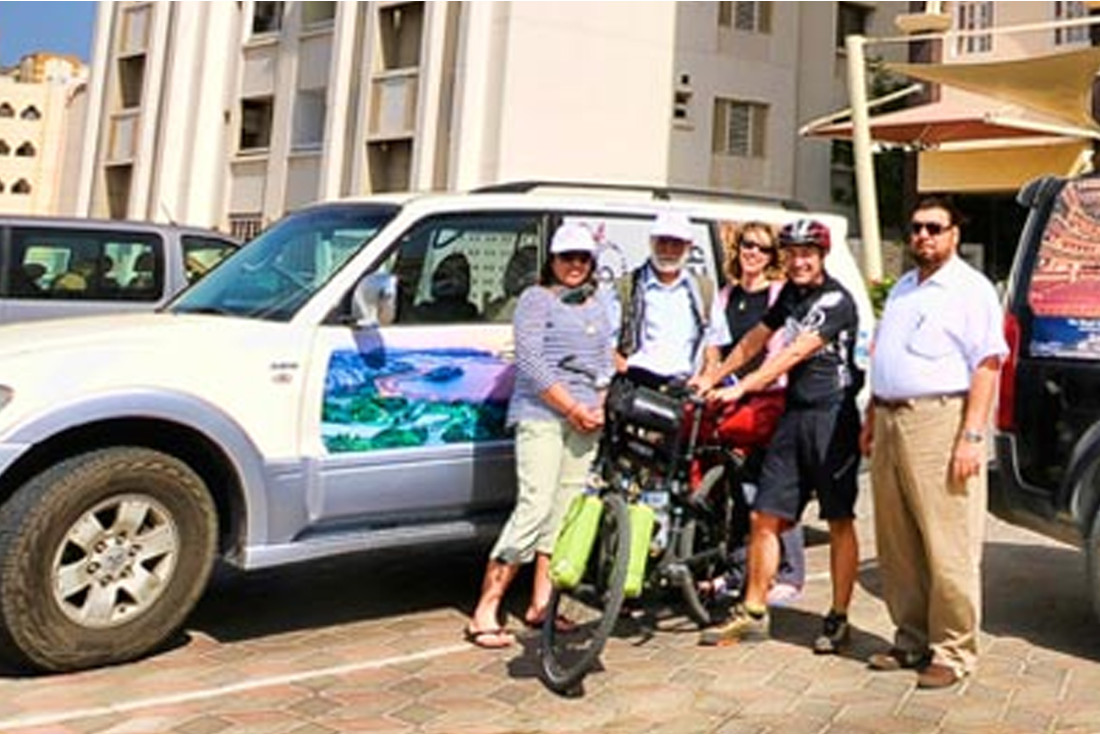The team with cyclist Ruben in Muscat